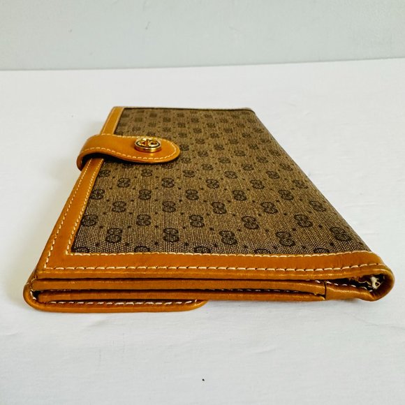 AUTH GUCCI MICRO GG LEATHER AND CANVAS LONG WALLET MADE IN ITALY 035.922.0294 - Picture 7 of 15